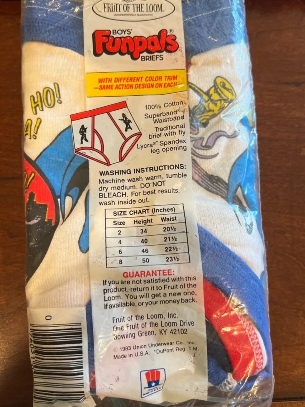 Batman Fruit of the Loom Boys Sz 2 Funpal 3 briefs Joker NEW Sealed 1989 vintage